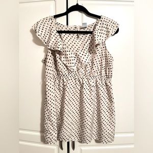 Off white and black polka dotted maternity blouse